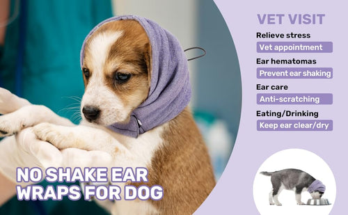 PupHush calming dog ear snood — fireworks and thunder anxiety relief